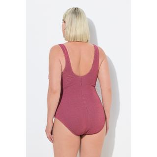 Ulla Popken Maillot de bain Structure à carreaux Bonnets souples Décolleté carré  