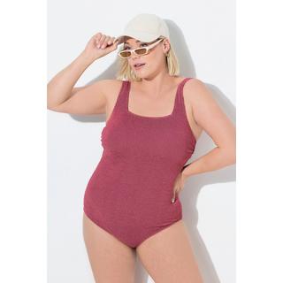 Ulla Popken Maillot de bain Structure à carreaux Bonnets souples Décolleté carré  