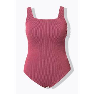 Ulla Popken Maillot de bain Structure à carreaux Bonnets souples Décolleté carré  