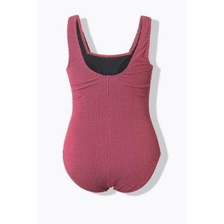 Ulla Popken Maillot de bain Structure à carreaux Bonnets souples Décolleté carré  