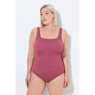 Ulla Popken Maillot de bain Structure à carreaux Bonnets souples Décolleté carré  