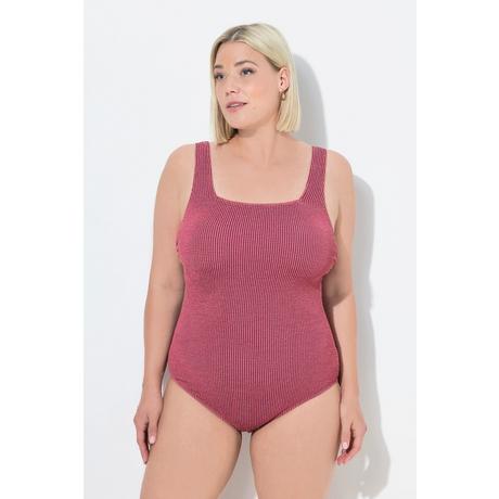 Ulla Popken Maillot de bain Structure à carreaux Bonnets souples Décolleté carré  