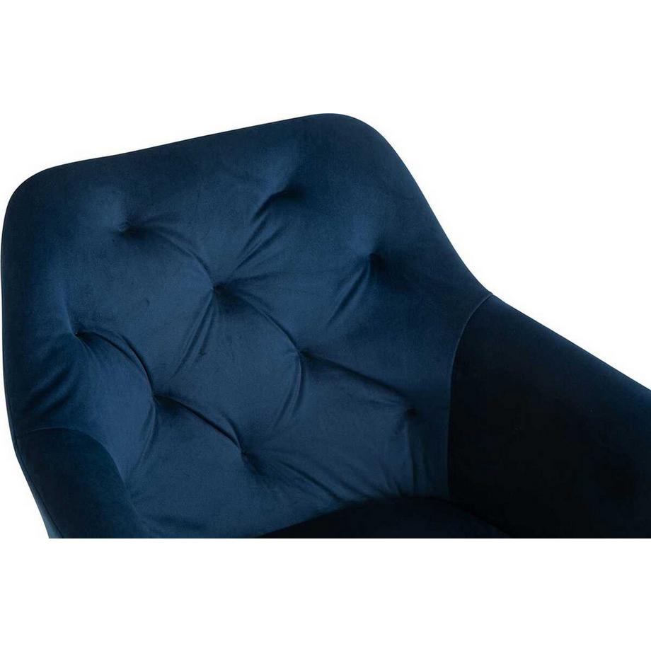 mutoni Poltrona con funzione girevole in velluto blu  