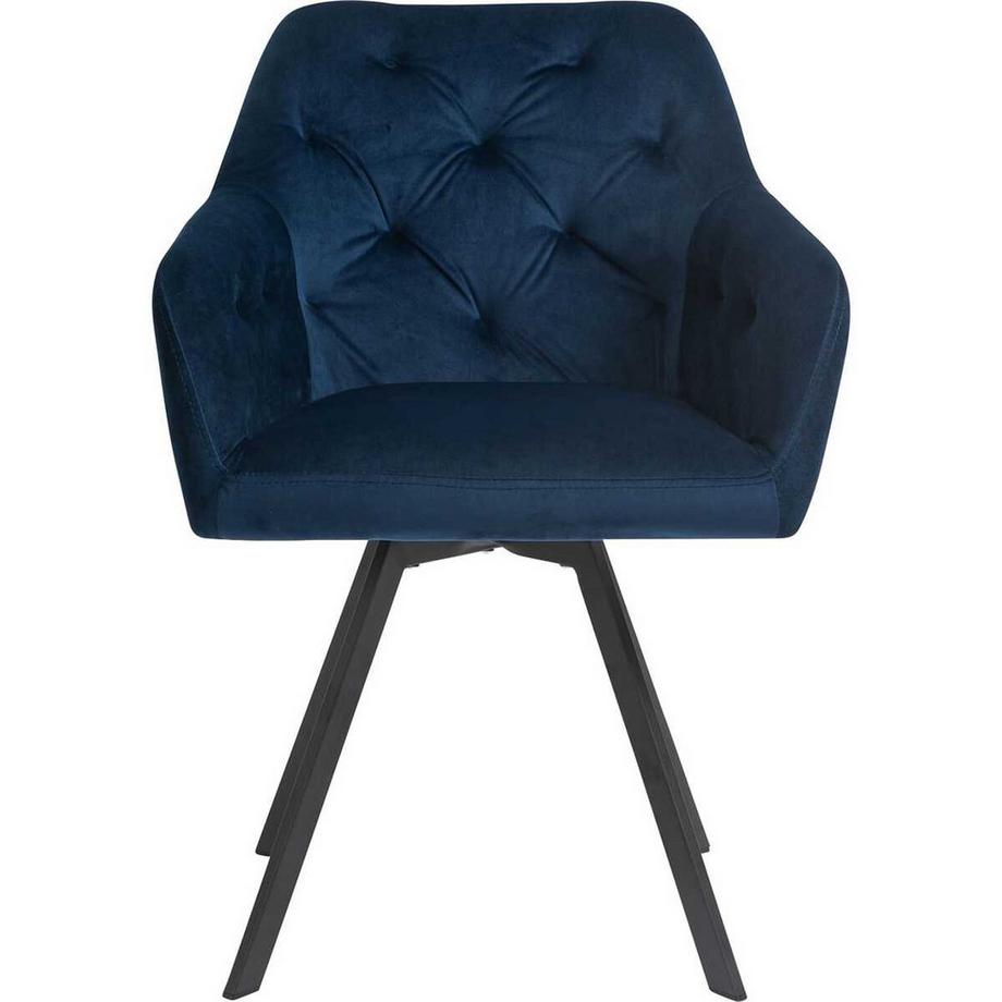 mutoni Poltrona con funzione girevole in velluto blu  