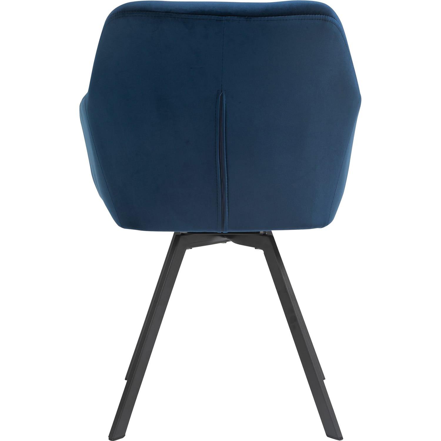 mutoni Fauteuil avec fonction pivotante velours bleu  