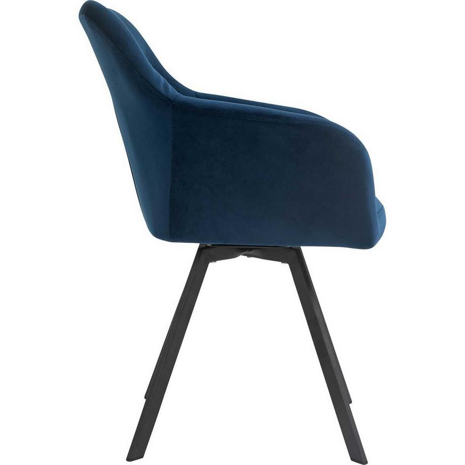 mutoni Poltrona con funzione girevole in velluto blu  