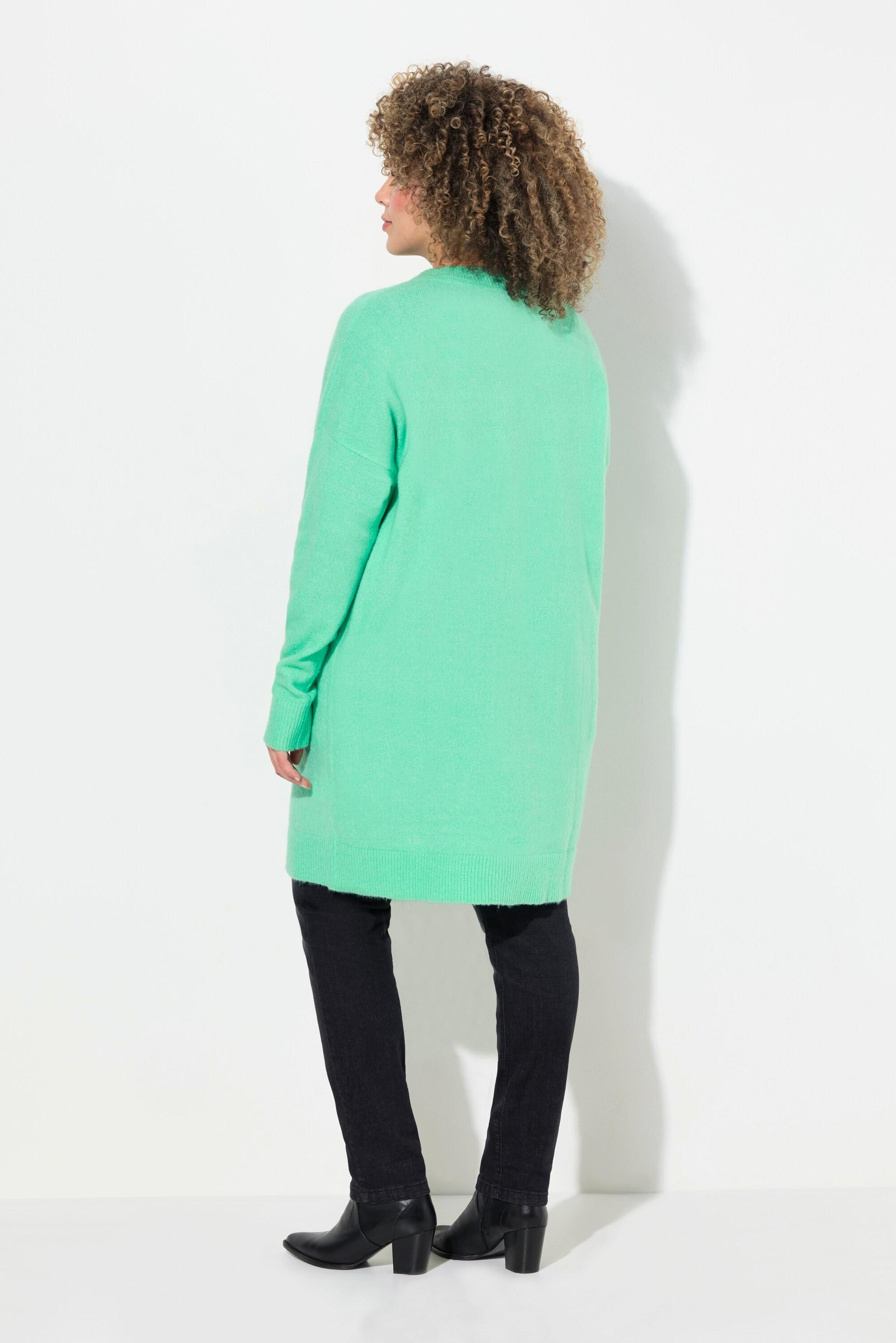 Ulla Popken Cardigan Coupe Boxy Col V Patte de Boutonnage  