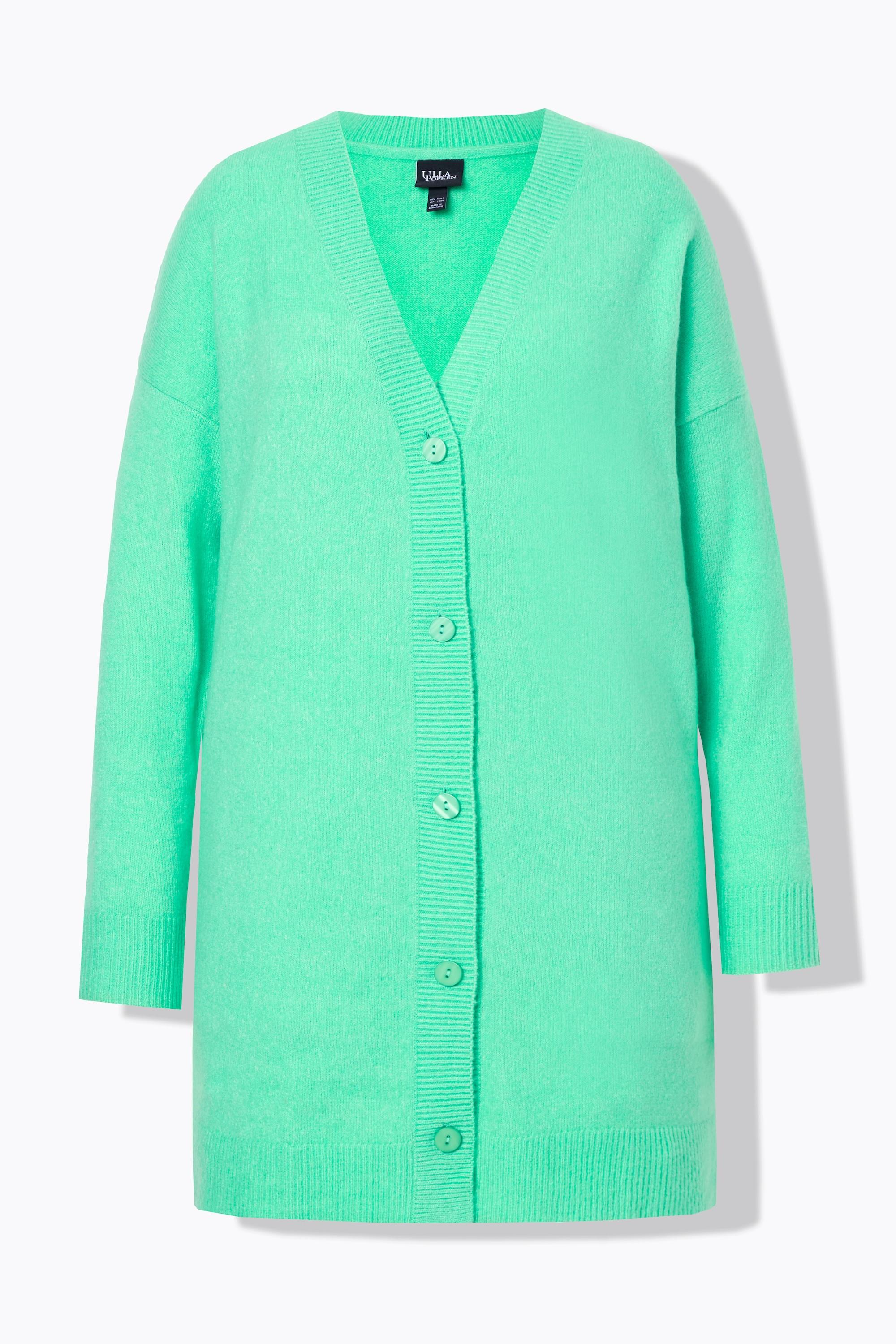 Ulla Popken Cardigan Coupe Boxy Col V Patte de Boutonnage  