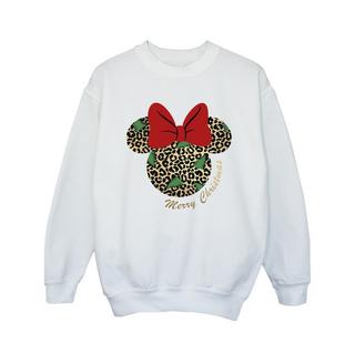 Disney  Minnie Mouse Leopard Christmas Sweatshirt 