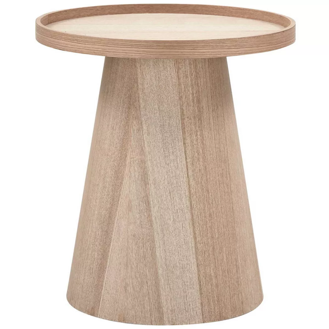WOOOD Beistelltisch "Maud aus lackiertem MDF mit konischem Standfuß Ø45x50 cm" Tragkraft 15 kg, glatte Oberfläche durch Pressholzfaserplatte