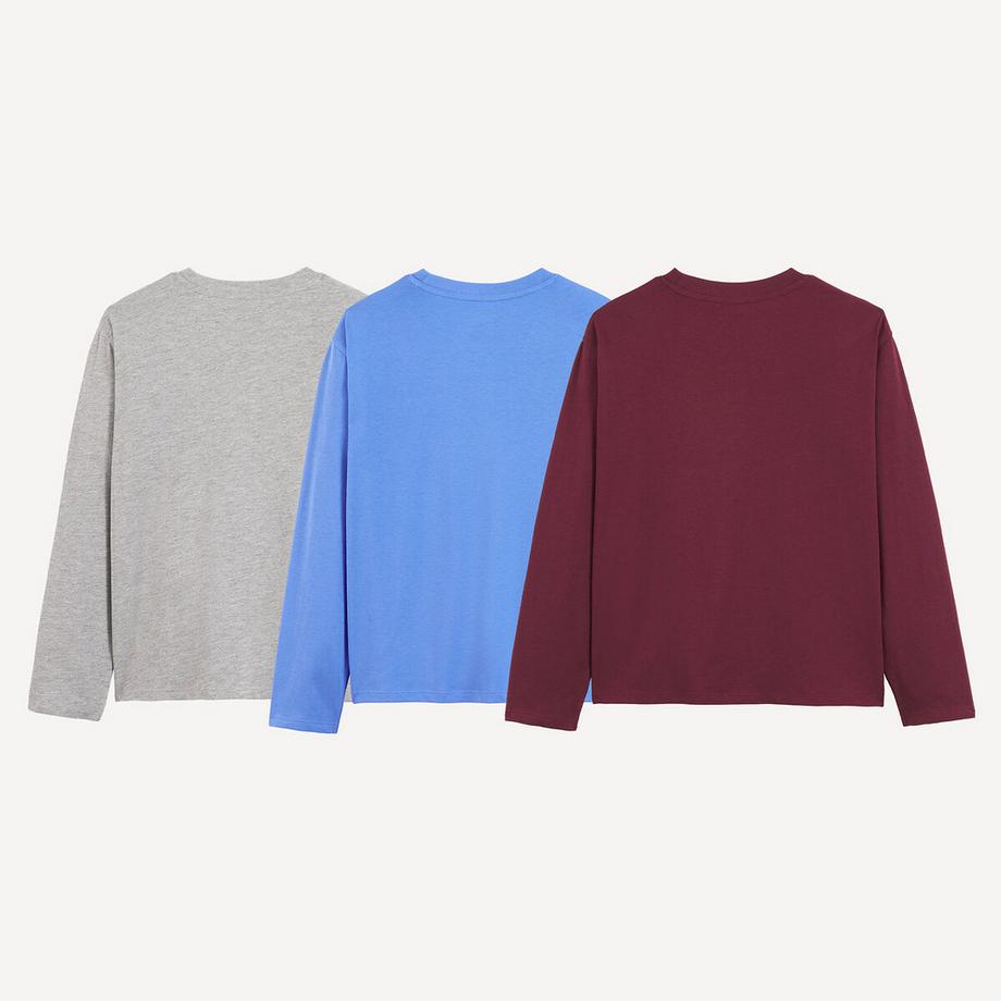 La Redoute Collections  3er-Pack Shirts mit langen Ärmeln und Aufdruck 