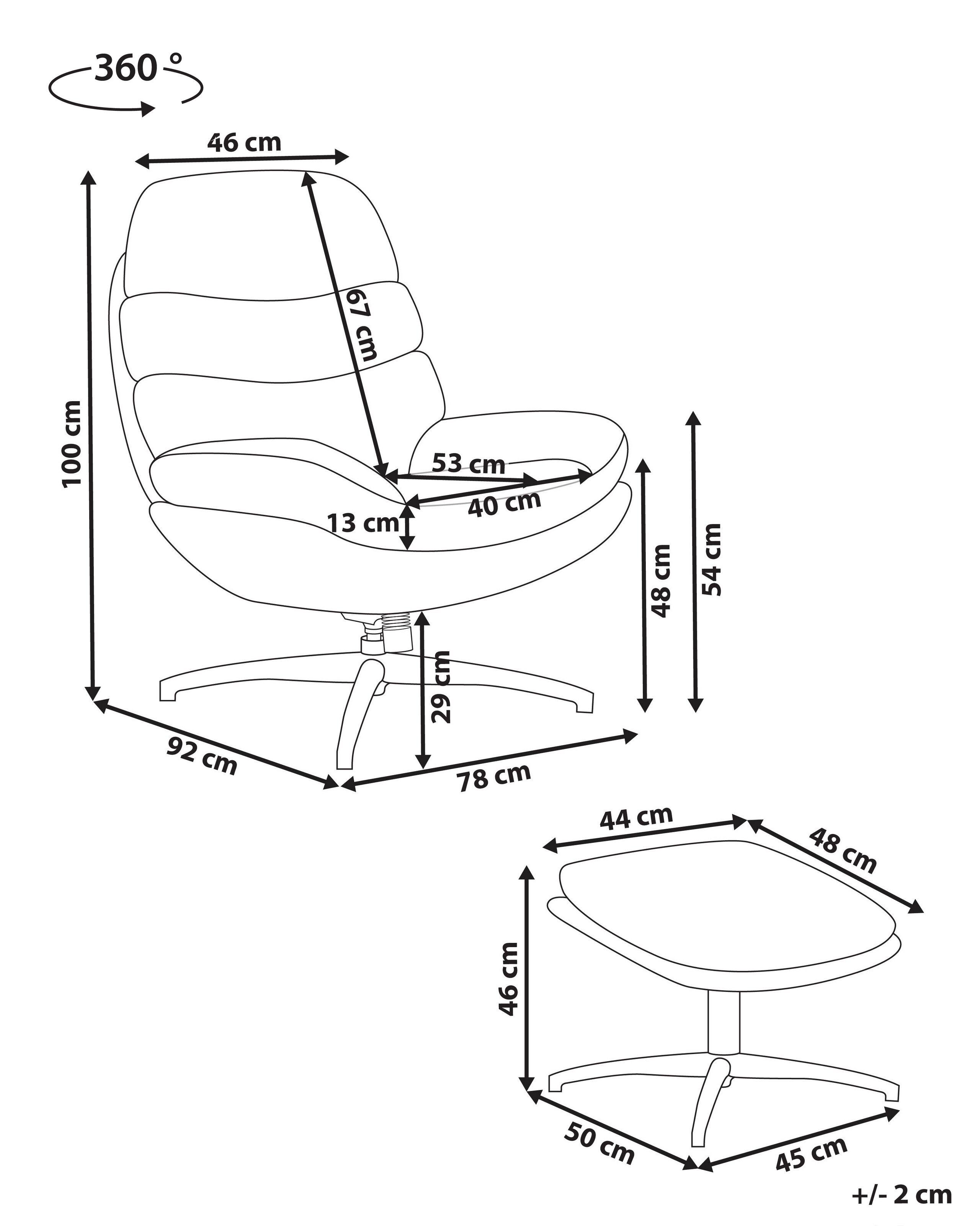 Beliani Chaise avec repose-pied en Velours Rétro EIDE  