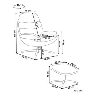 Beliani Chaise avec repose-pied en Velours Rétro EIDE  