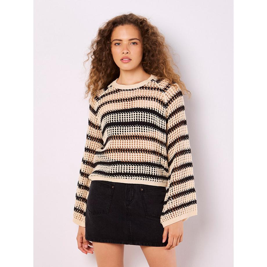 APRICOT Pullover mit gestreiften Glockentaschen  