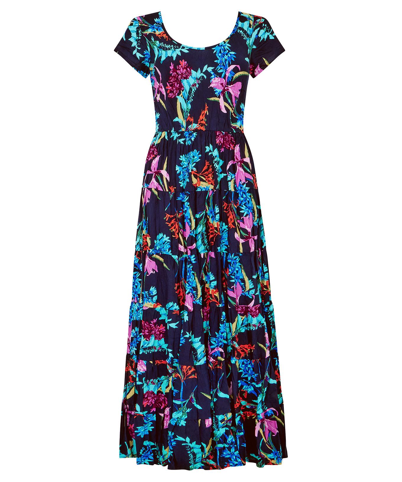 Joe Browns  Dark Floral Crinkle Maxi Dress 