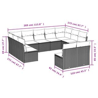 VidaXL Ensemble de canapés de jardin rotin synthétique  