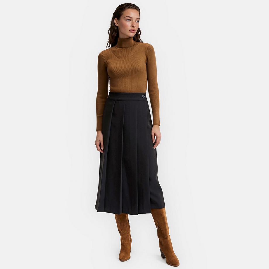 La Redoute Collections Jupe portefeuille midi droite avec plis  