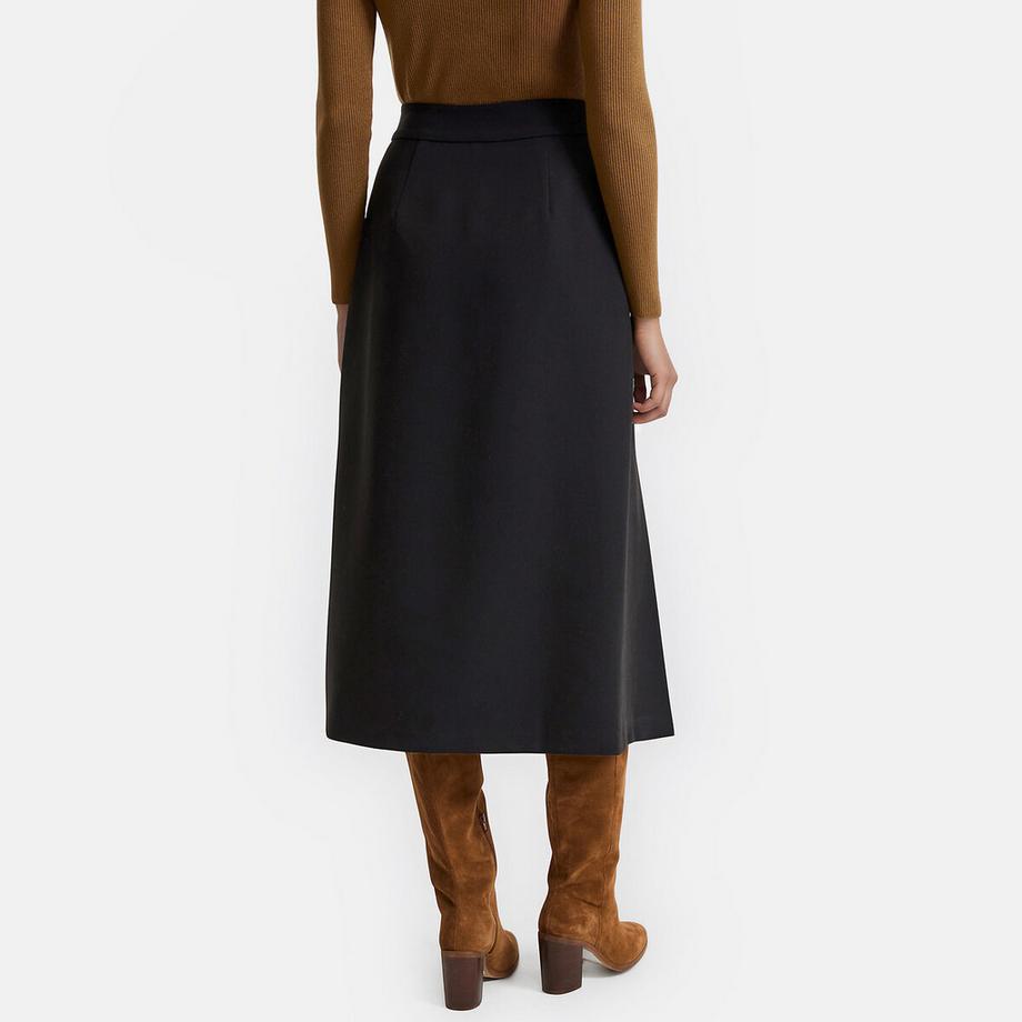 La Redoute Collections Jupe portefeuille midi droite avec plis  