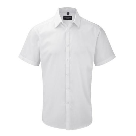 Russell Camicia Maniche Corte Regular Fit Motivo Spina di Pesce  