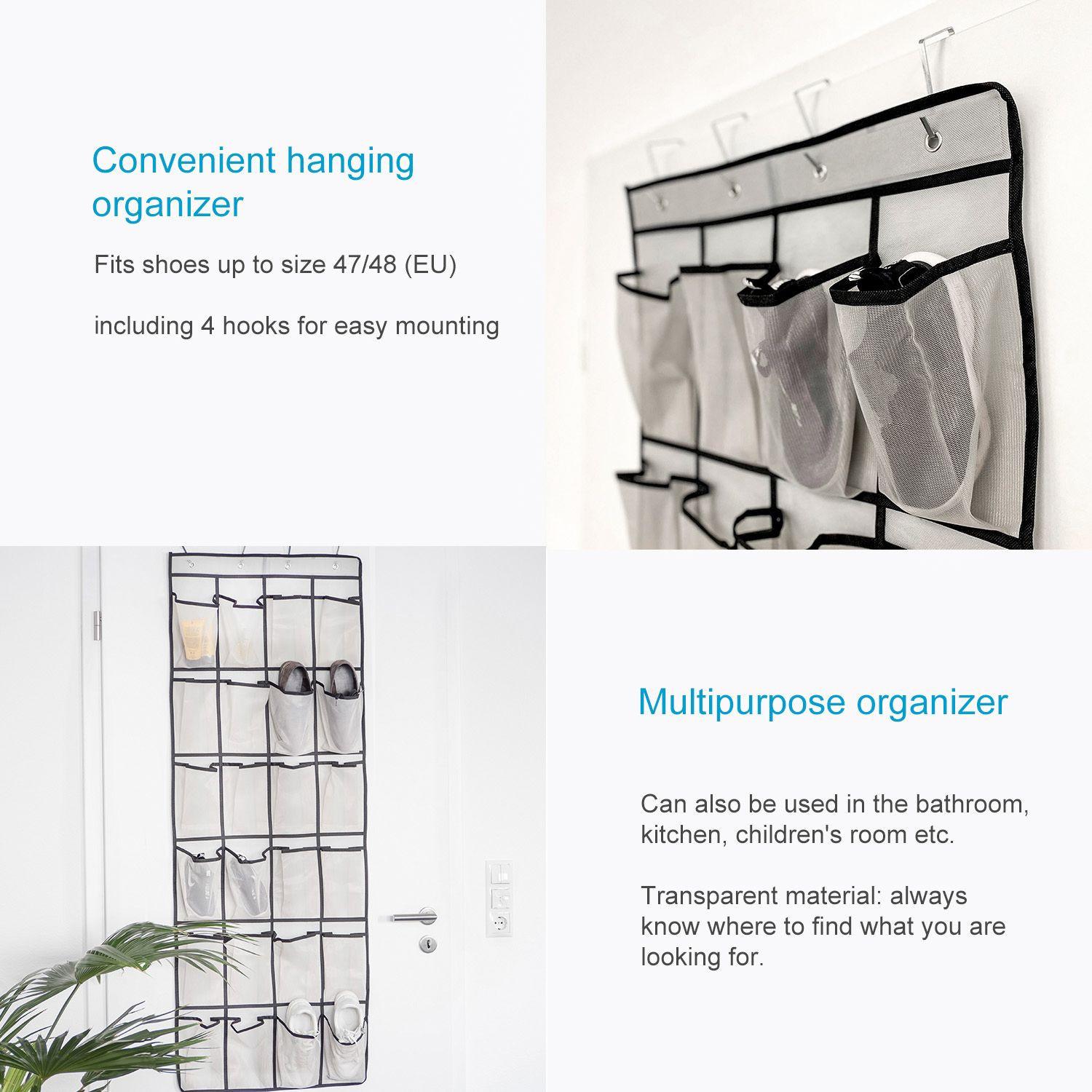 Intirilife Intirilife Organiseur de chaussures suspendu avec 24 compartiments  