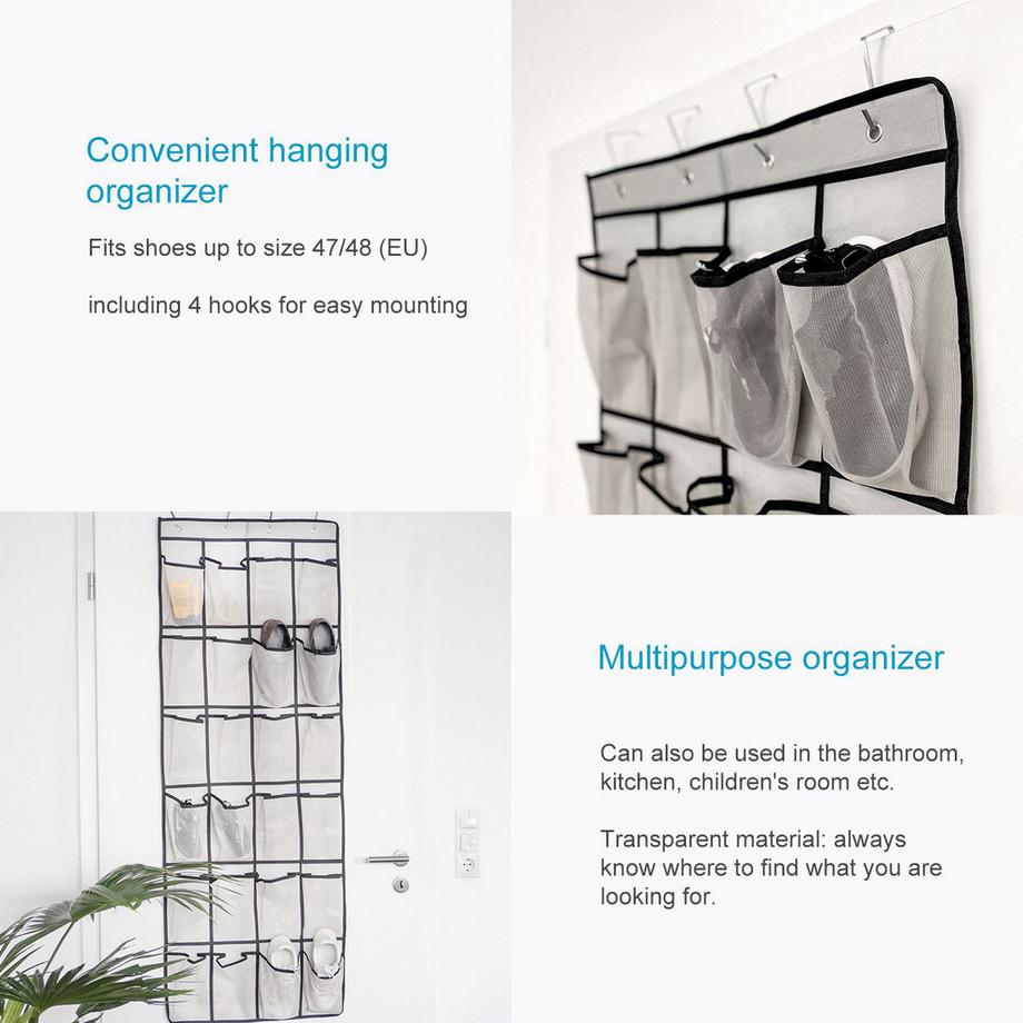 Intirilife Intirilife Schuhorganizer zum Hängen mit 24 Fächern  