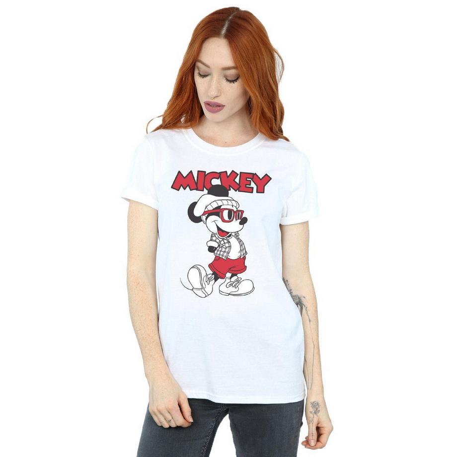 Disney Mickey Mouse Hipster T-Shirt Stampata  