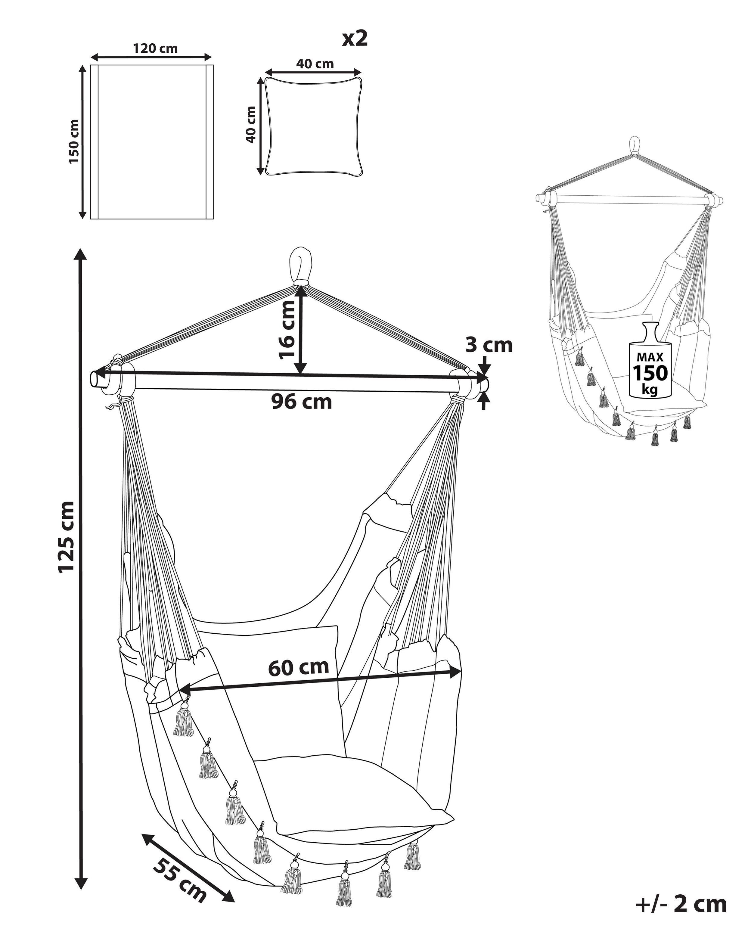 Beliani Sedia sospesa da fissare al soffitto en Cotone Boho VARENA  