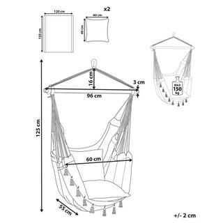 Beliani Hängesessel aus Baumwolle Boho VARENA  