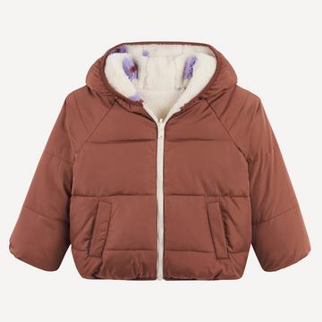 Wendbare gesteppte Winterjacke mit Kapuze