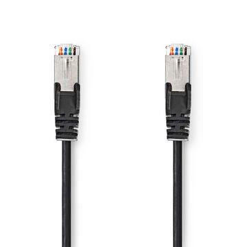 Câble réseau CAT5e | SF/UTP | RJ45 mâle | RJ45 mâle | 10.0 m | Rond | PVC | Noir | Label
