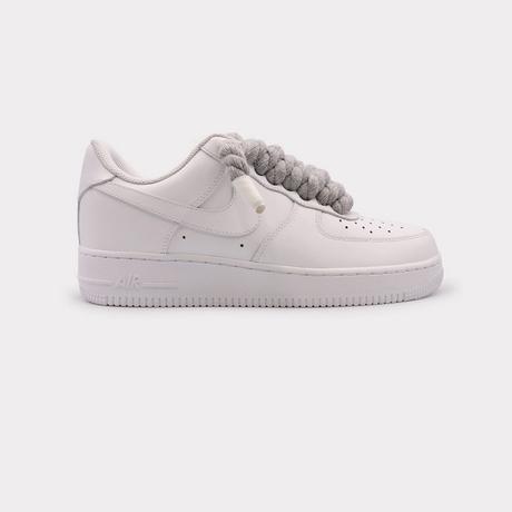 NIKE  Air Force 1 White - Rope Lace Grey 