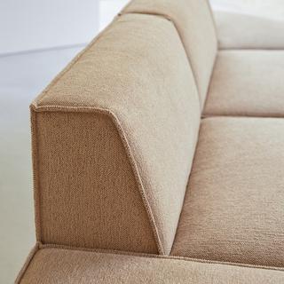 Tikamoon Modulares 2-Sitzer-Sofa aus camelfarbenem Stoff Dario  