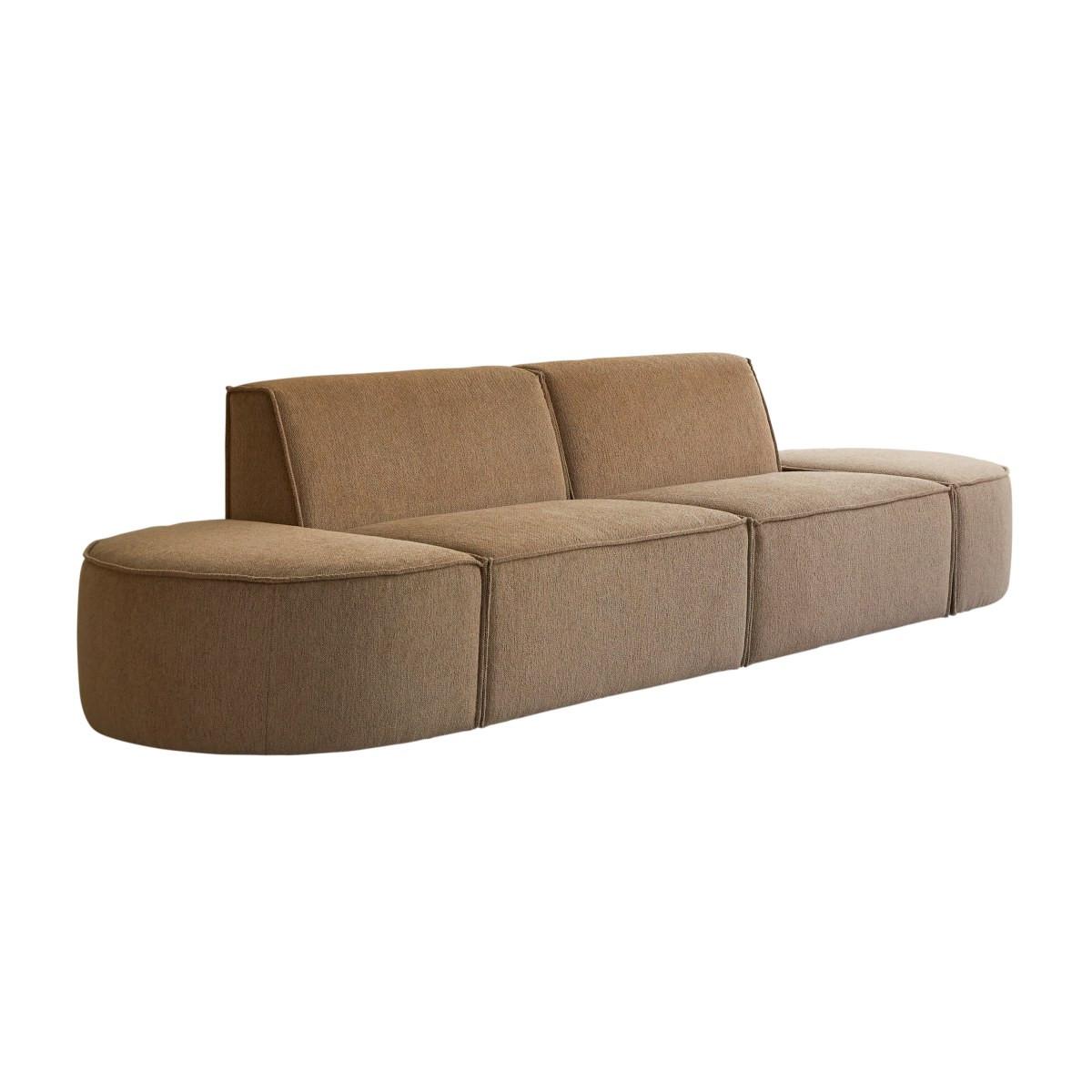 Tikamoon Modulares 2-Sitzer-Sofa aus camelfarbenem Stoff Dario  