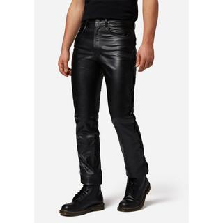 RICANO  Lederhose S/L Jeans Büffel Nappa, Im Biker-Stil und Five-Pocket-Style mit Schnürungen 