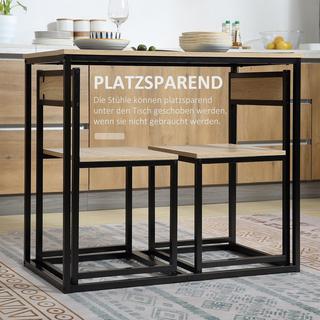 Northio Tavolo da pranzo con 2 sedie, set da 3 gruppi da pranzo, set tavolo da cucina per 2 persone, gruppo da pranzo per stanze piccole, cucina, soggiorno, rovere  