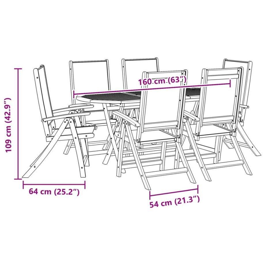 VidaXL Ensemble de salle à manger de jardin bois d'acacia  