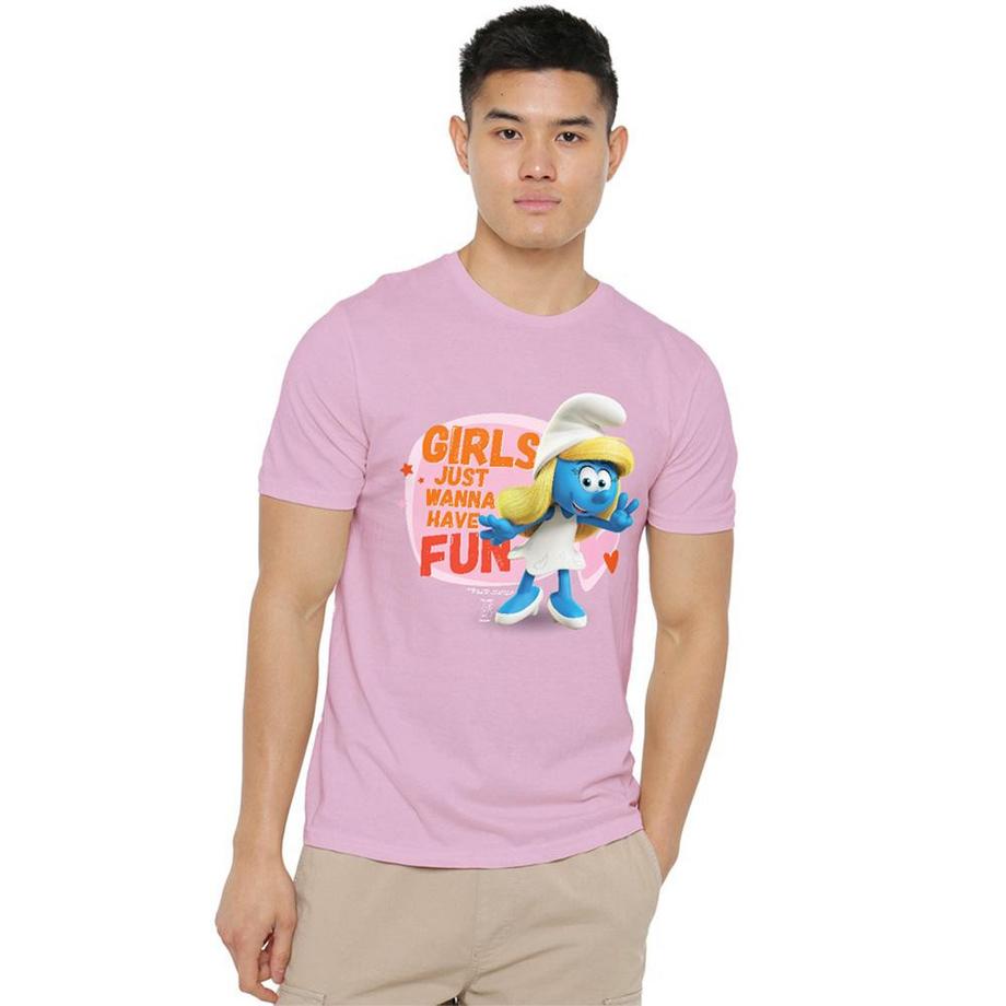 Puffi  Girls Just Wanna Have Fun Maglietta Puffetta (smurfette) 