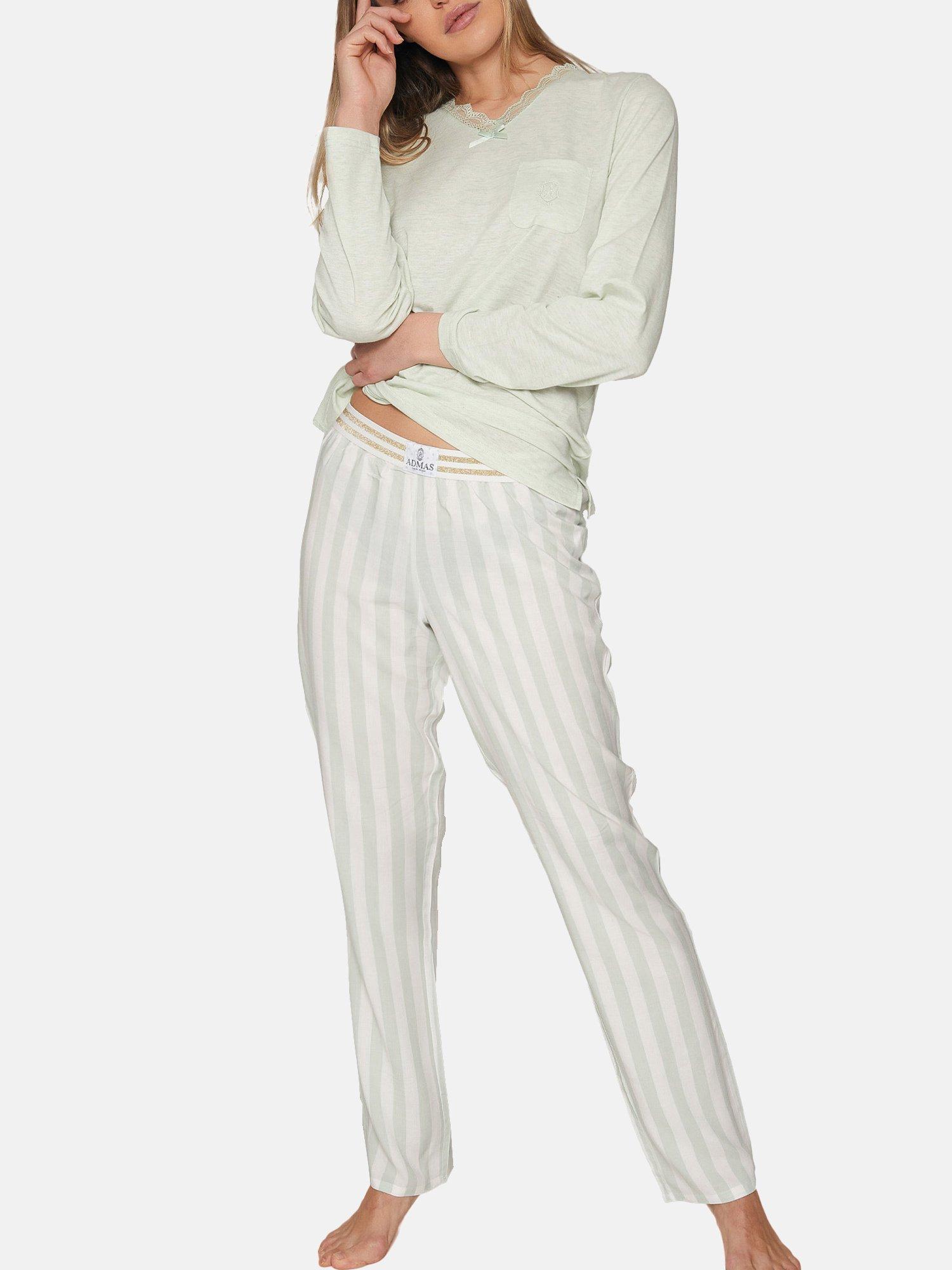 Admas  Pigiama lungo top e pantaloni Classic Stripes 