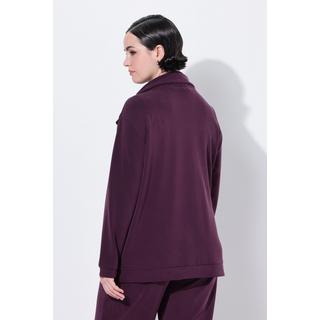 Ulla Popken Veste en Molleton Pierres Décoratives Col Montant Manches Longues  