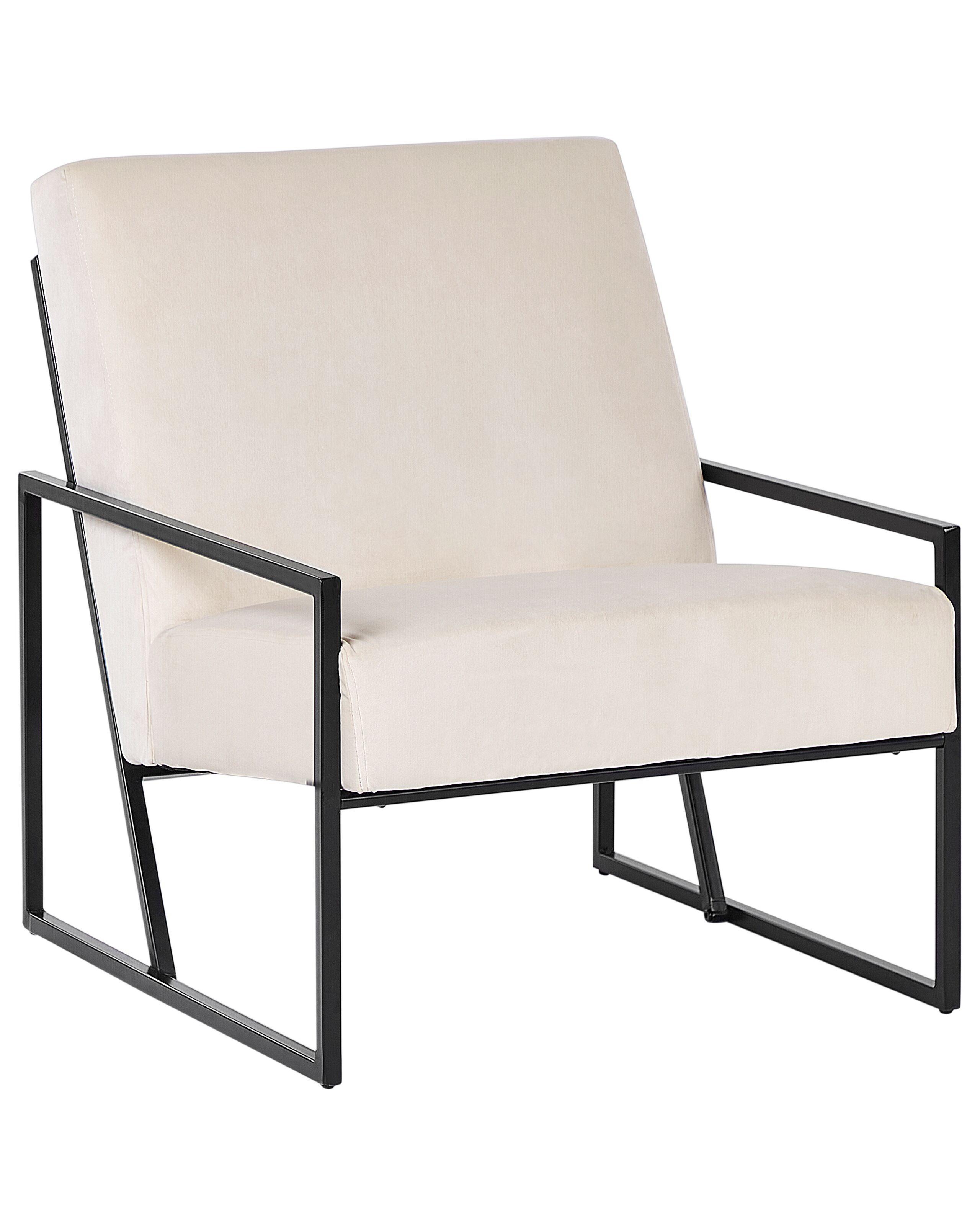 Beliani Fauteuil en Velours Moderne DELARY  