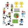 Glorex  GLOREX Moosgummi-Stickers, 29-teilig Fußball, selbstklebend 