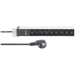 Digitus  1U Aluminum PDU, rackmountable, 12 x C13 16A, 230VAC, 50/60Hz, Safety plug 