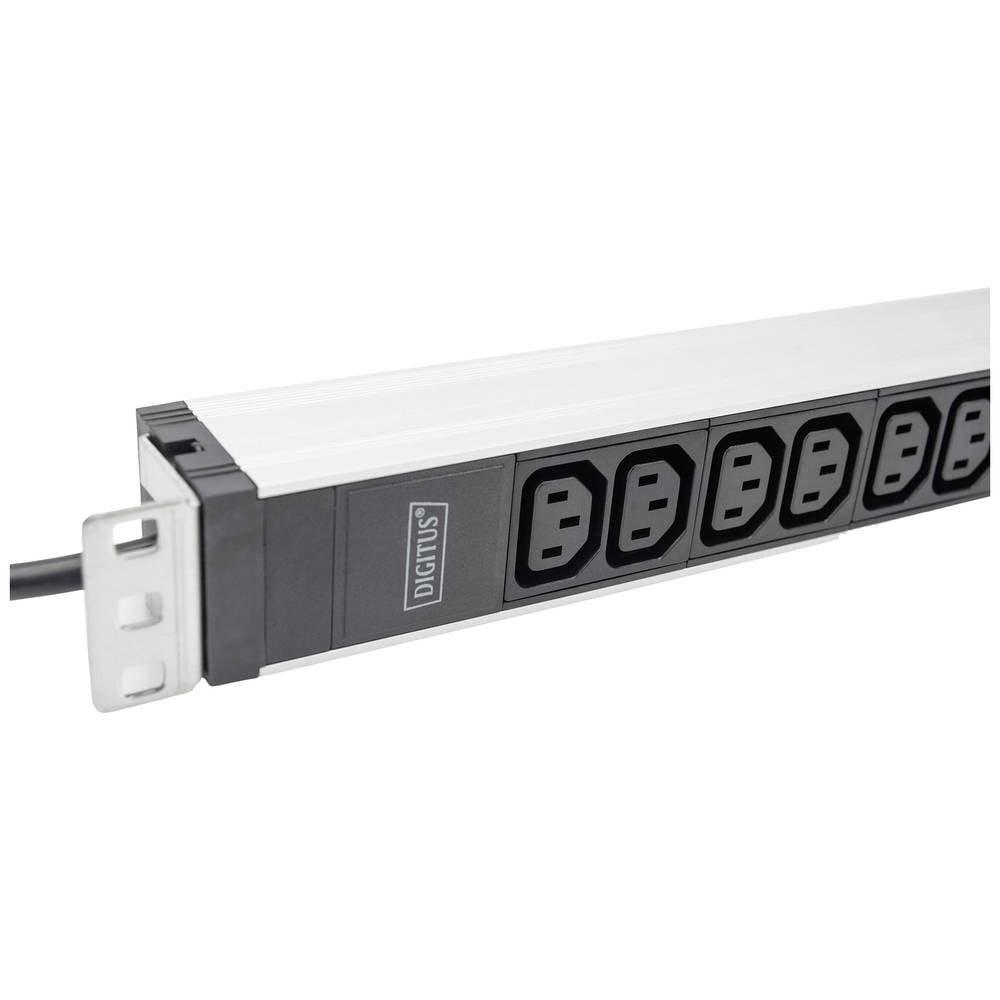 Digitus  1U Aluminum PDU, rackmountable, 12 x C13 16A, 230VAC, 50/60Hz, Safety plug 