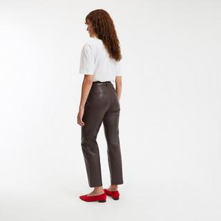 La Redoute Collections Pantalon droit en cuir  