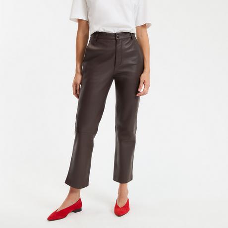 La Redoute Collections Pantalon droit en cuir  