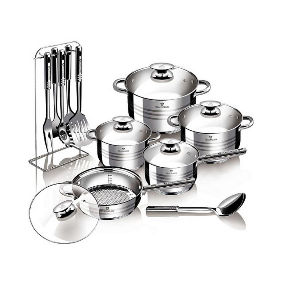 Blaumann  17-teiliges Topfset Edelstahl + Kochbesteck Gourmet Line 