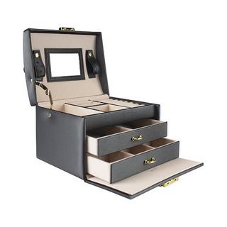 eStore  Boîte à bijoux, Cuir artificiel - Noir 