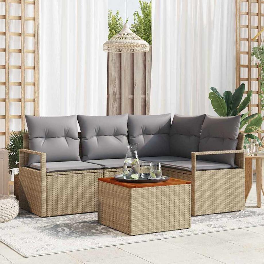VidaXL Ensemble de canapé d'extérieur poly rattan  