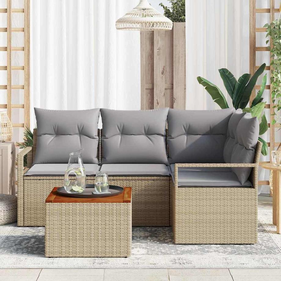VidaXL Ensemble de canapé d'extérieur poly rattan  