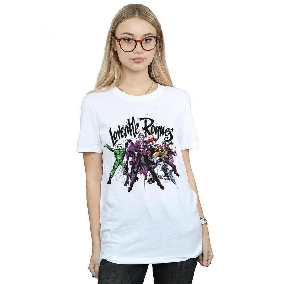 DC COMICS Loveable Rogues T-Shirt Stampa Grafica  